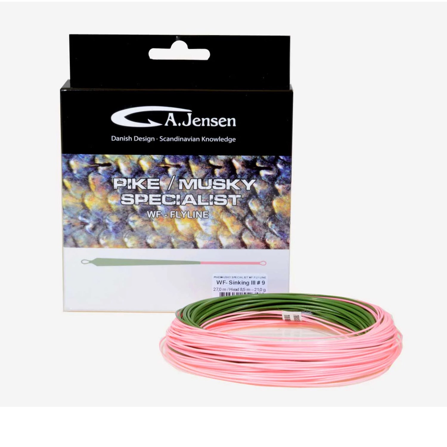 A.JENSEN Pike / Musky Specialist WF Sinking III fly line in retail packaging