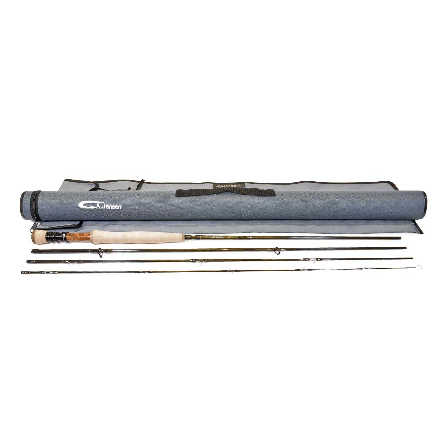 A.Jensen Drifter II 9'6" #6 fly rod with Cordura tube and Half Wells cork handle