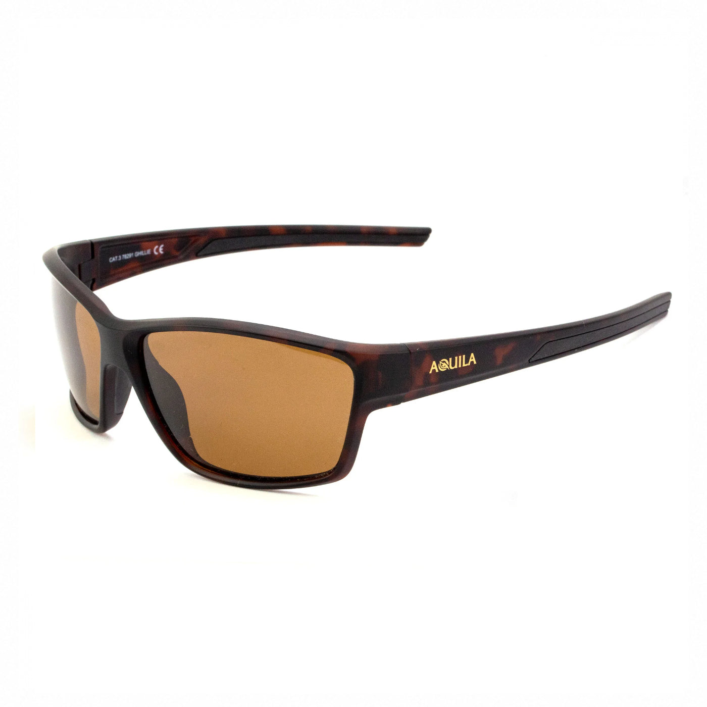 AQUILA Ghillie polarized fishing sunglasses with brown CAT 3 lenses and black frame