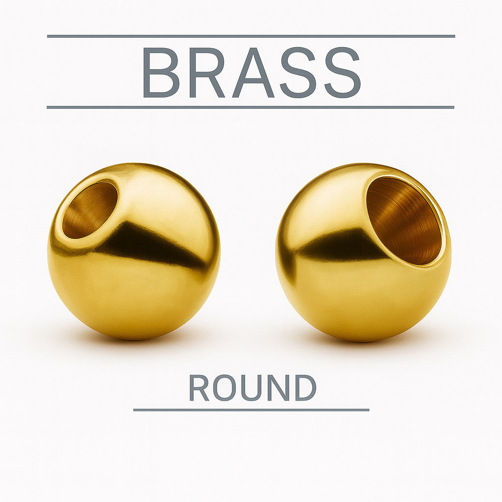 Gold brass bead for fly tying – glossy metal head