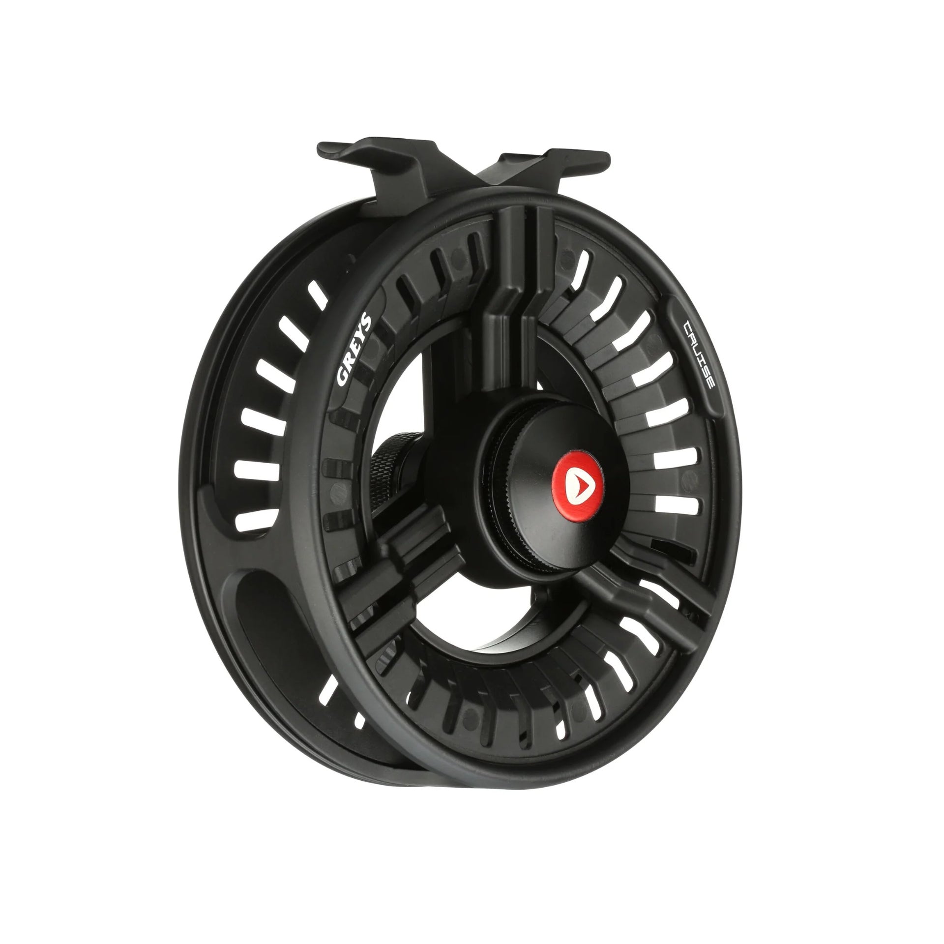 Angled rear view of the Greys Cruise Cassette Fly Reel #7/8 with drag adjustment