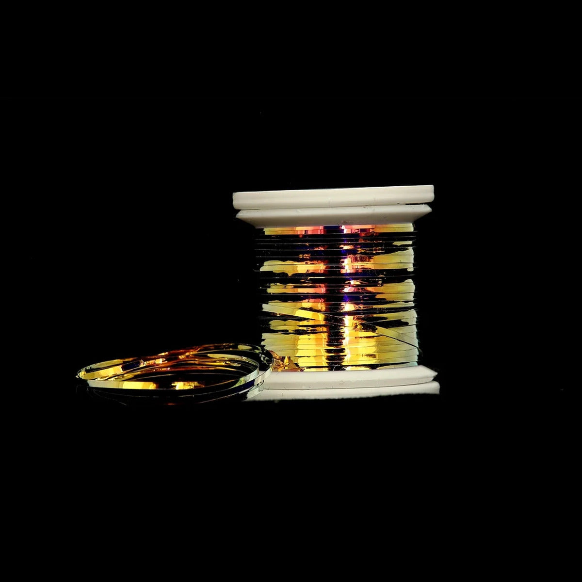 HENDS Rainbow Tinsel Orange 02 – 1 mm fly tying tinsel