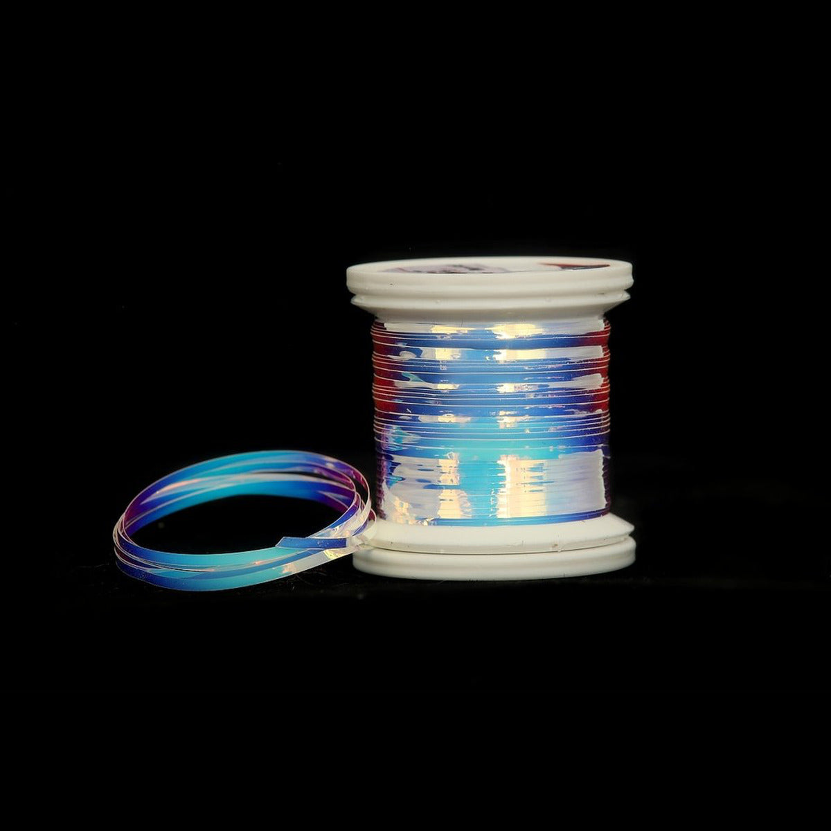 HENDS Rainbow Tinsel White 01 – 1 mm fly tying tinsel