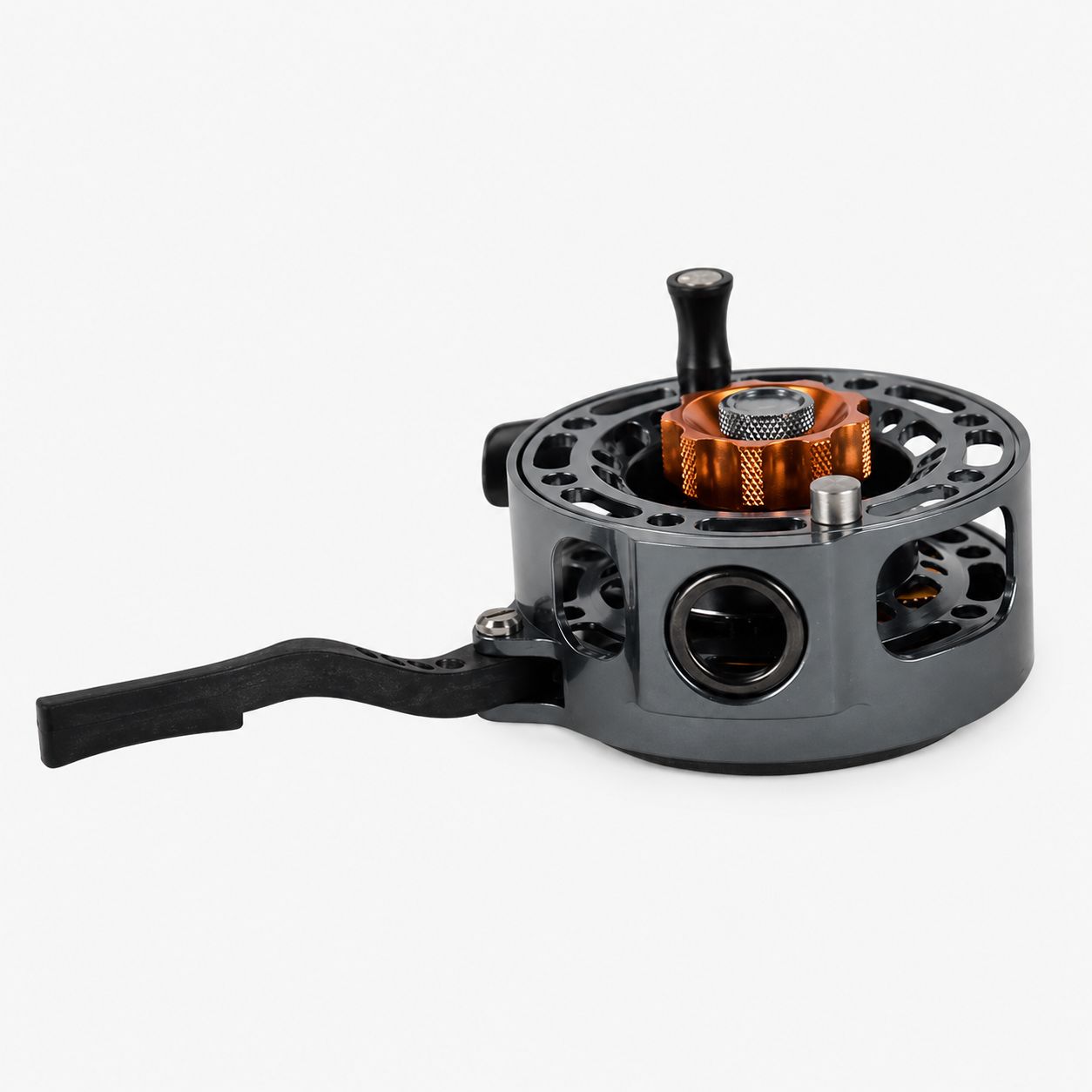 JMC Yoto Nymph RH semi-automatic fly reel rear view