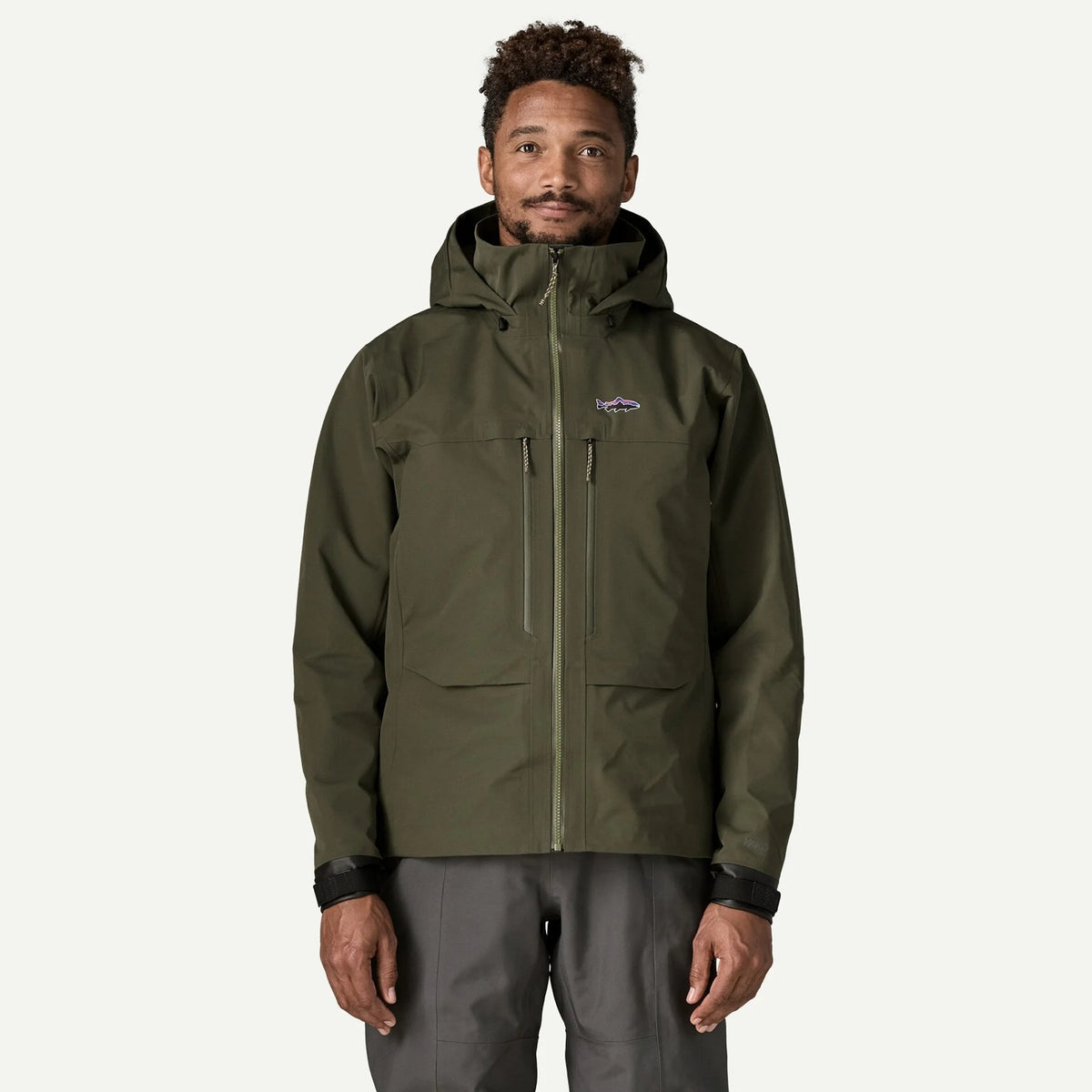 Patagonia Men’s Swiftcurrent Wading Jacket PNGR – front view on model