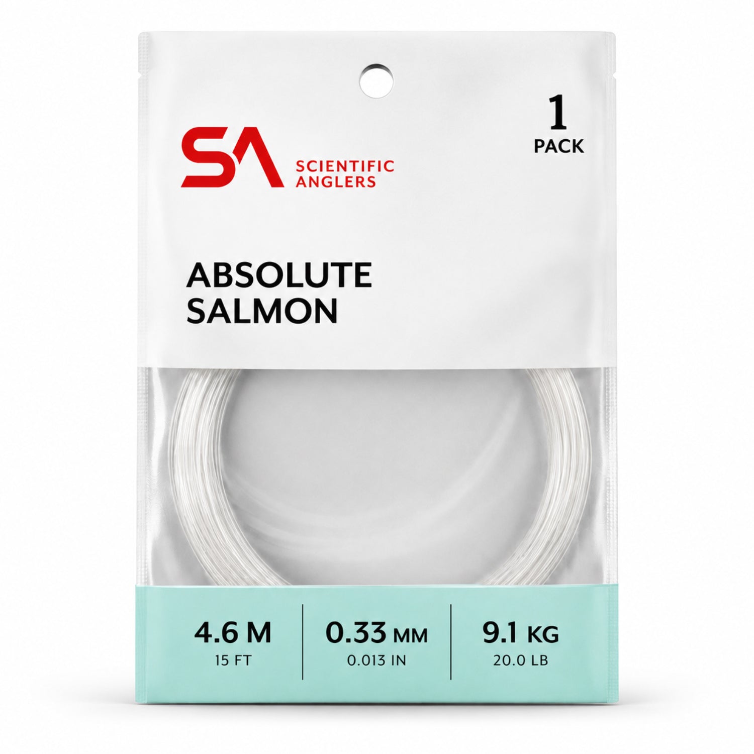 Scientific Anglers Absolute Salmon Leader 15 ft 0.33 mm 20 lb tapered salmon leader