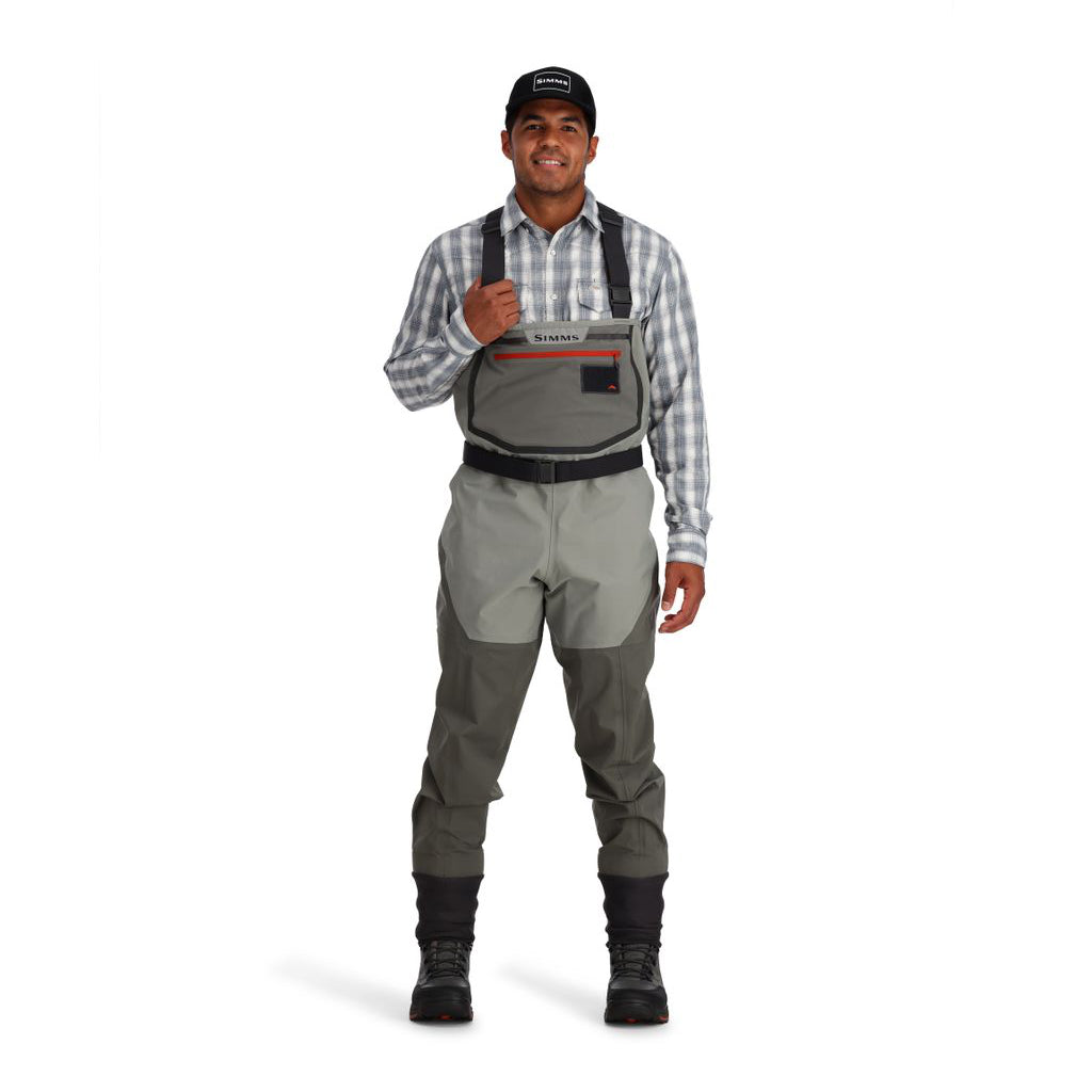 Simms pánske brodiace nohavice Freestone® Stockingfoot – predný pohľad na modeli