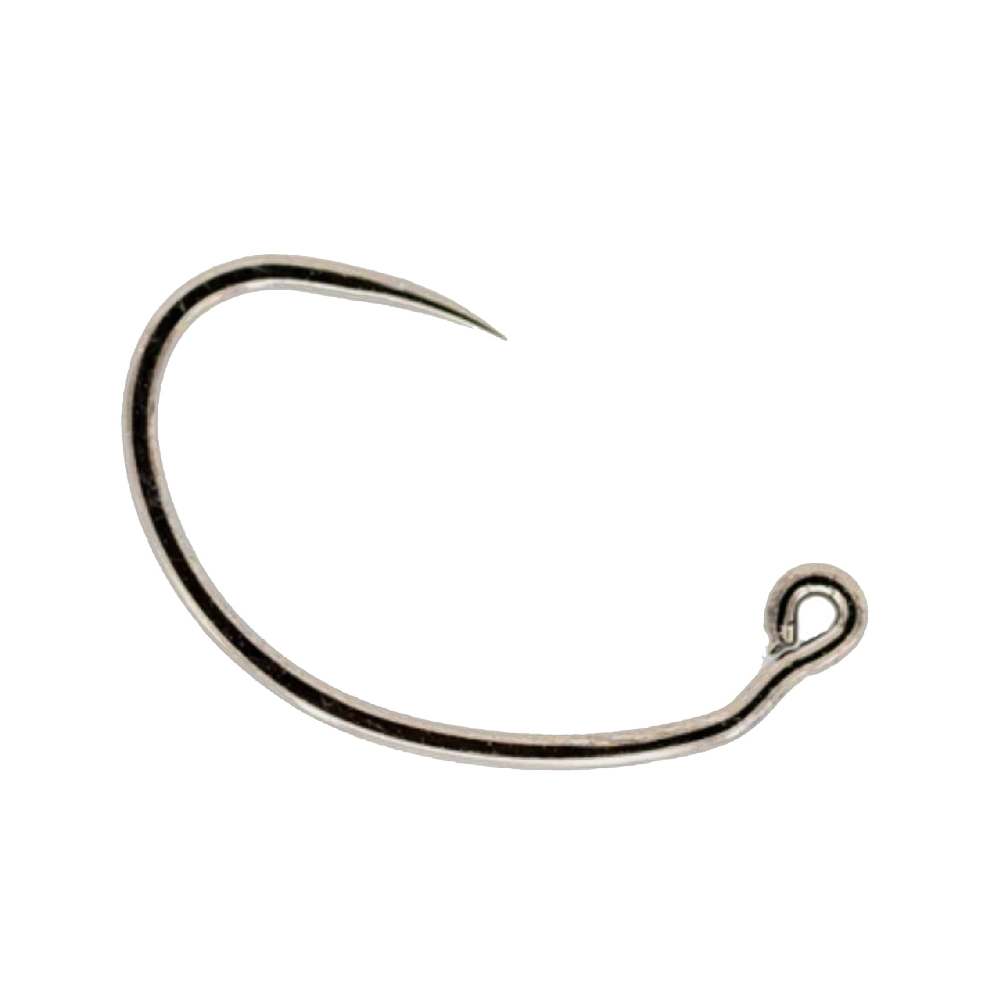 Soldarini XPS C130 barbless jig fly hook with wide gape, vertical eye and black nickel finish