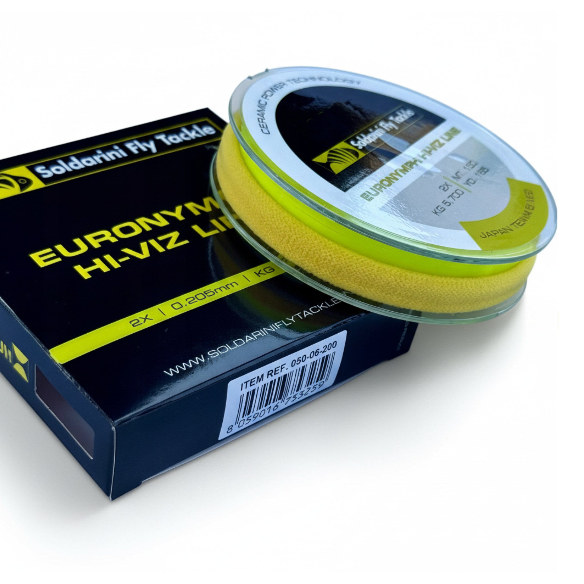 Soldarini Euronymph Hi-Viz Line – fluorescentný monofil 150 m v obale