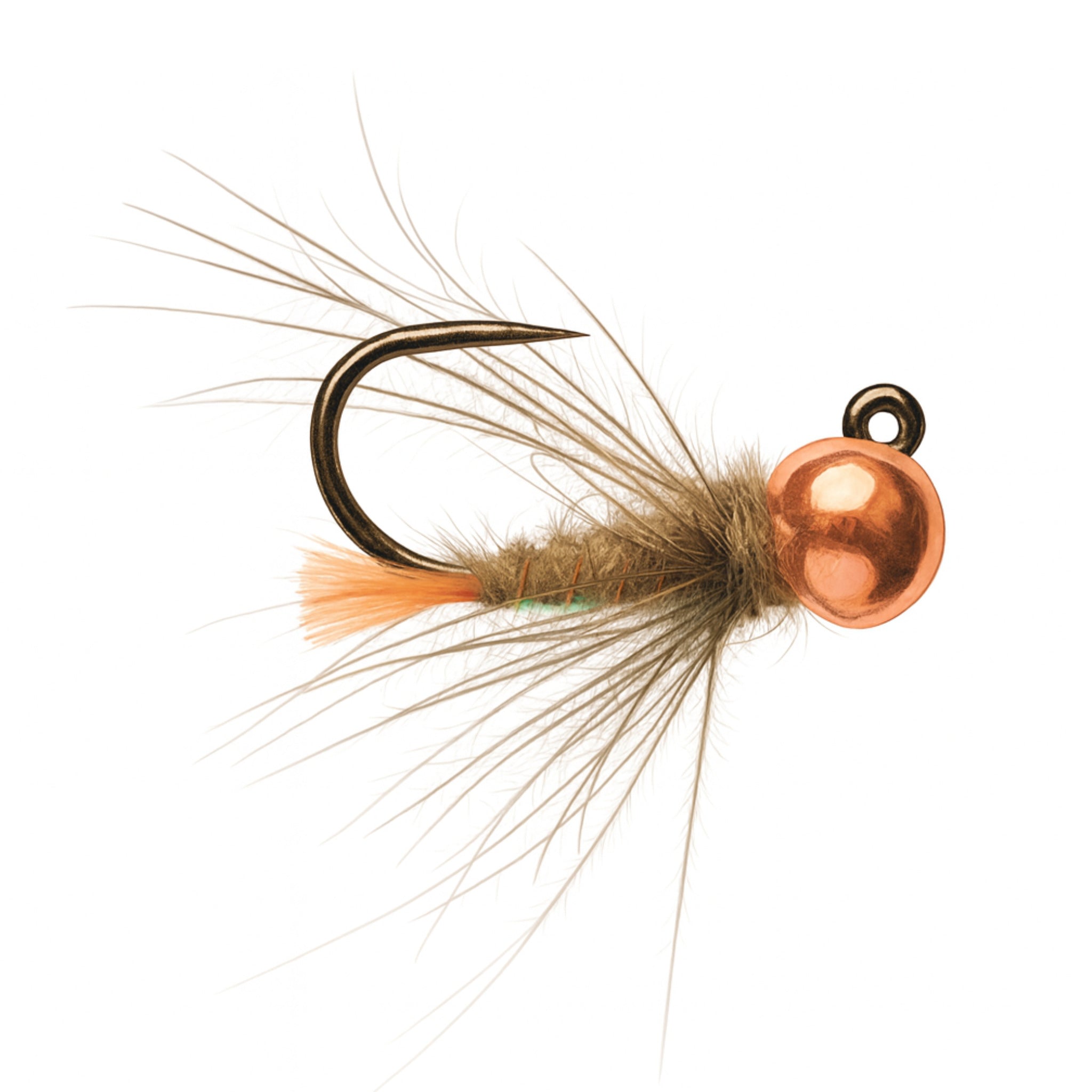 Nymph fly on Soldarini SFT 500 jig hook with copper bead