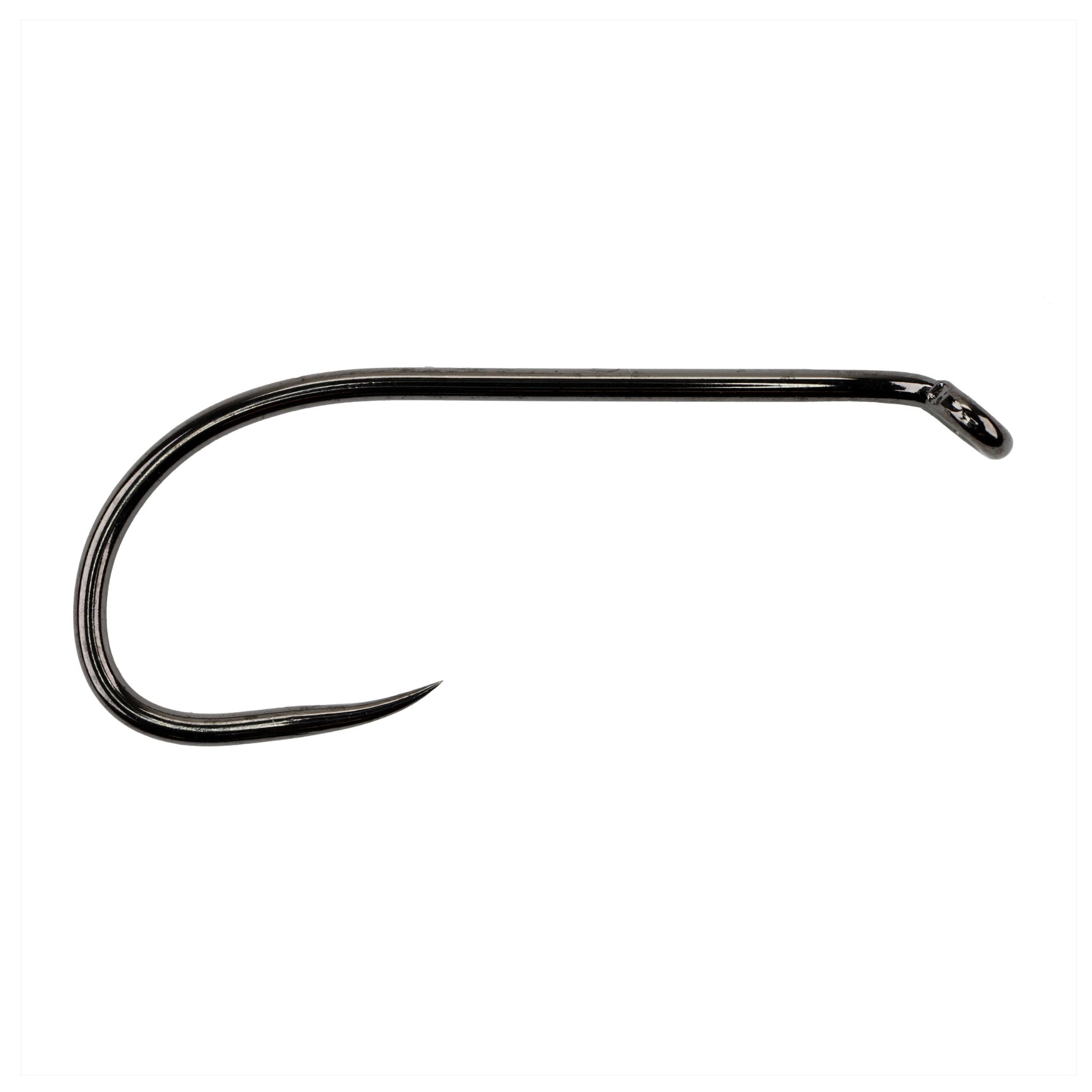 Soldarini SFT 601 barbless streamer fly hook with medium shank, down eye and black nickel finish