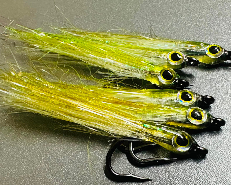 Streamer flies tied with SYBAI Ghost Stiffer Hair synthetic fibers