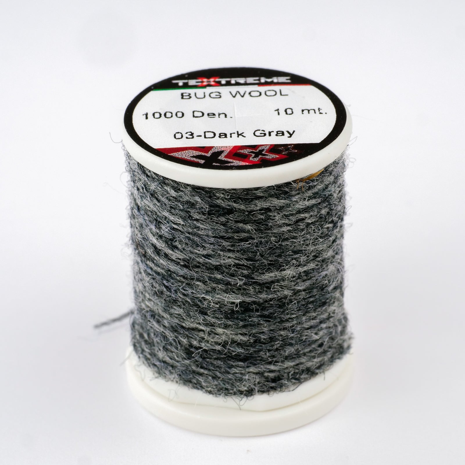 Textreme Bug Wool – farba 03 Dark Gray, vlnená niť na viazanie mušiek