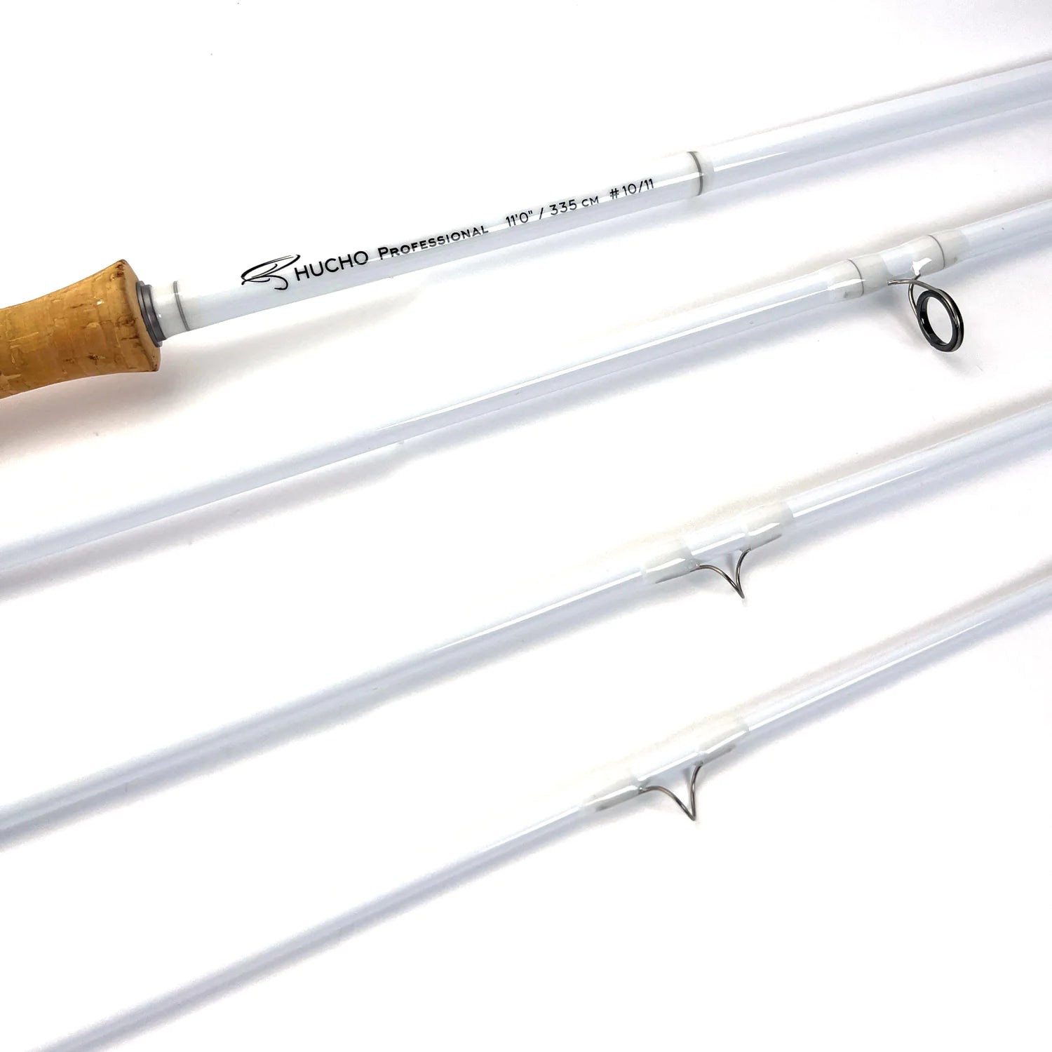 Detail of the Traun River Hucho Professional fly rod #10/11 blank and guide wraps