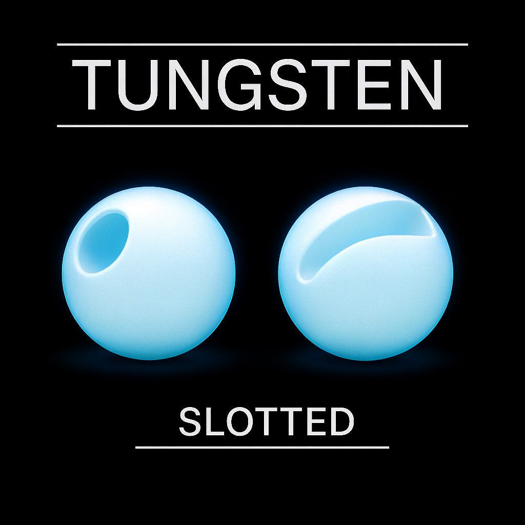 Tungsten Slotted Fluo White Max Sinking fly tying bead head