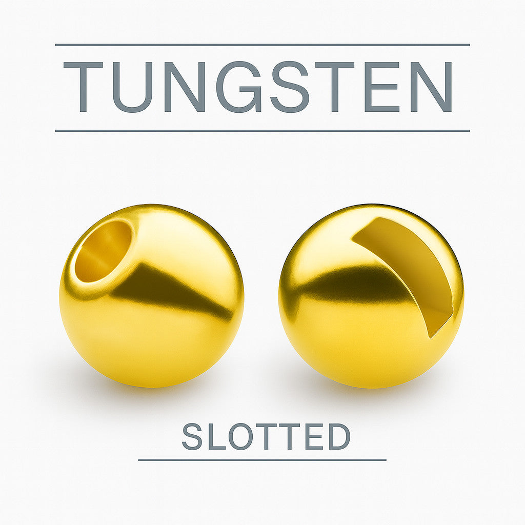 Tungsten Slotted Gold fly tying bead head