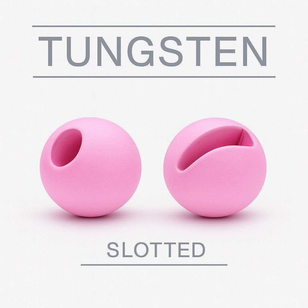 Tungsten Slotted Matte Light Pink fly tying bead head