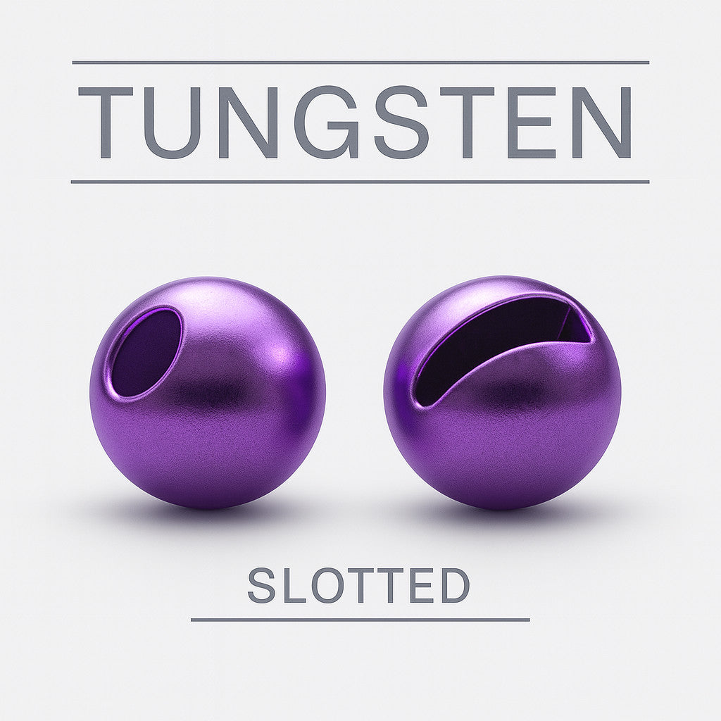 Tungsten Slotted Metallic Purple fly tying bead head