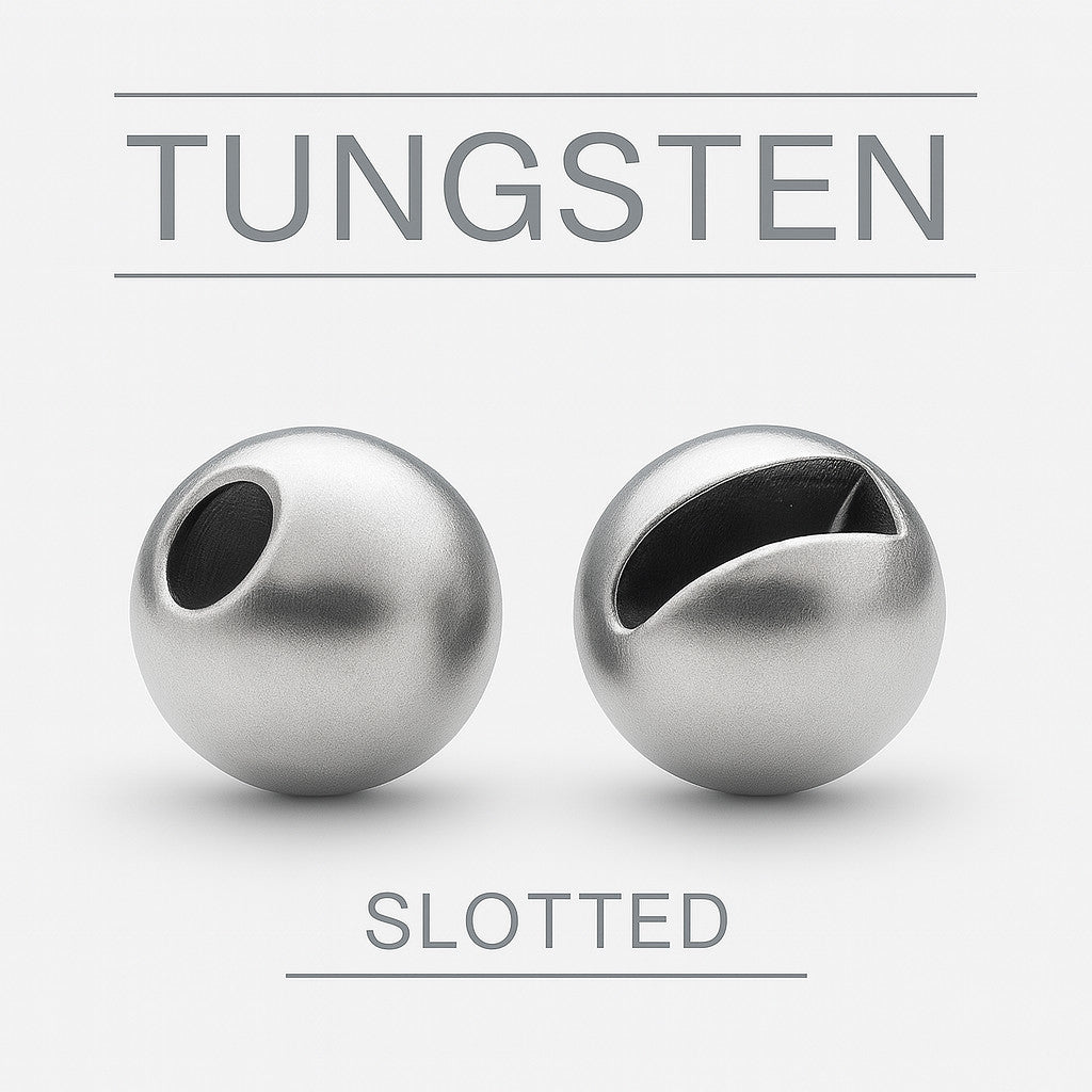 Tungsten Slotted Silver fly tying bead head