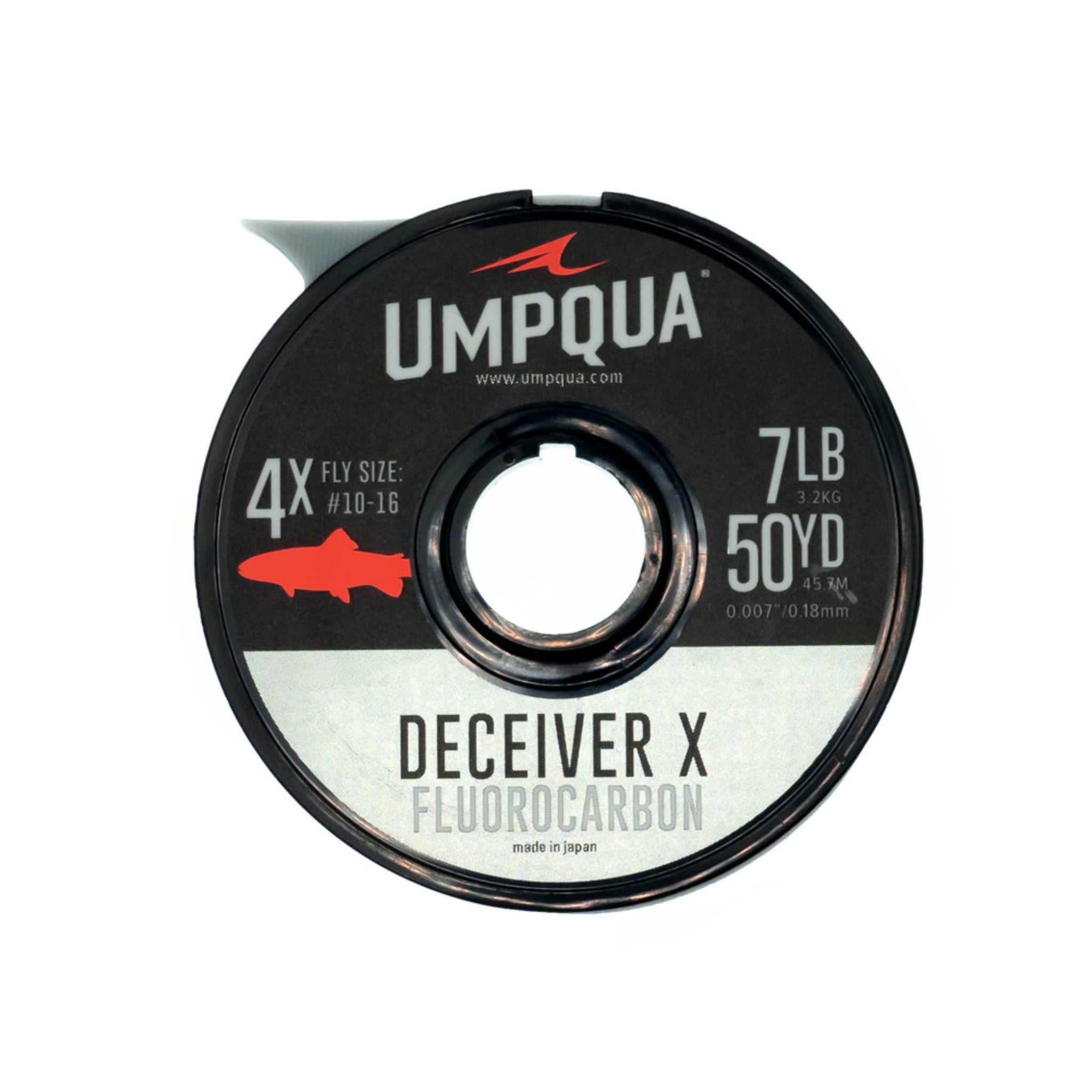 Umpqua Deceiver X Fluorocarbon Tippet – 50 yd fluorocarbonová cievka s označením 4X