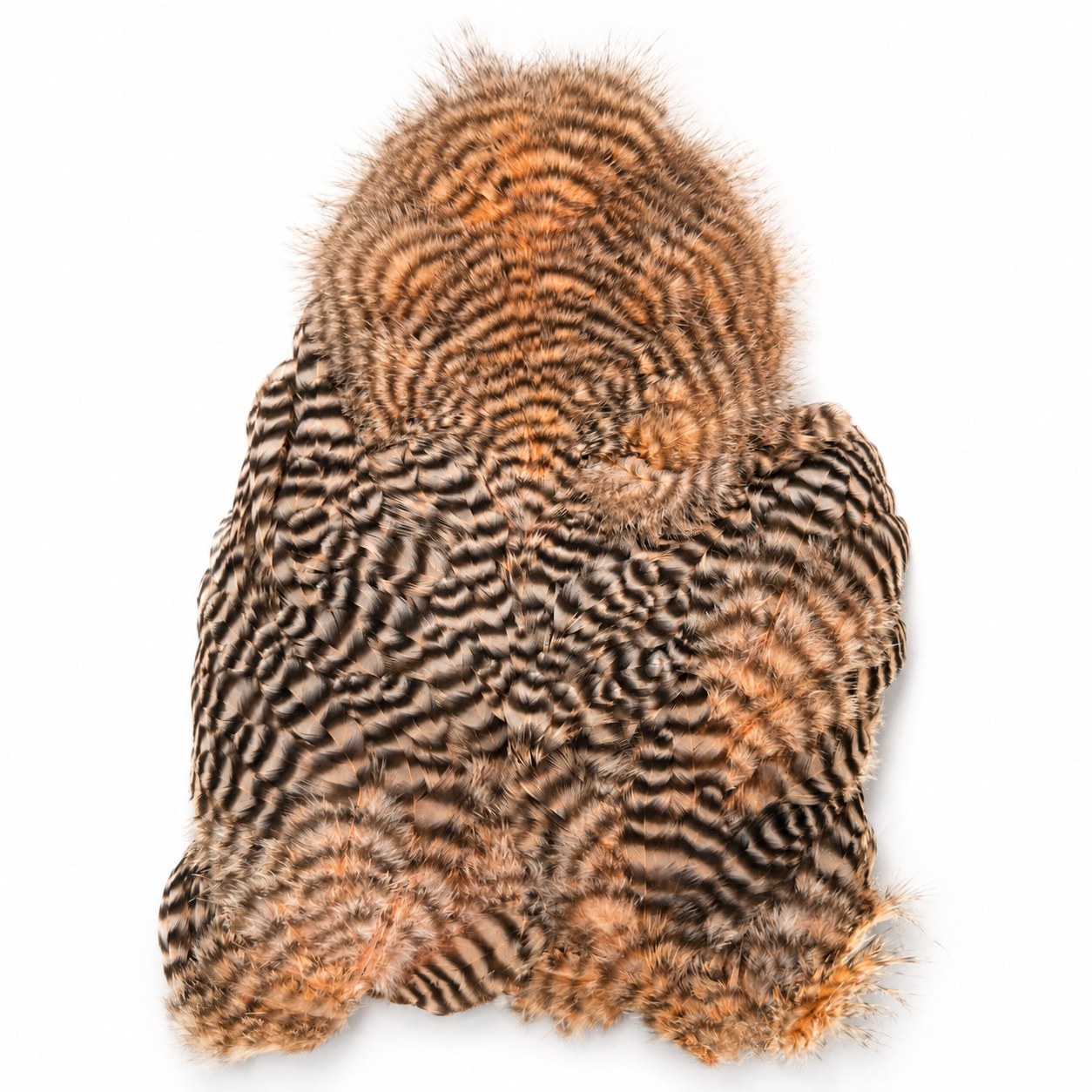 Whiting Farms American Hen Soft Hackle with Chickabou – Grizzly Dyed Salmon