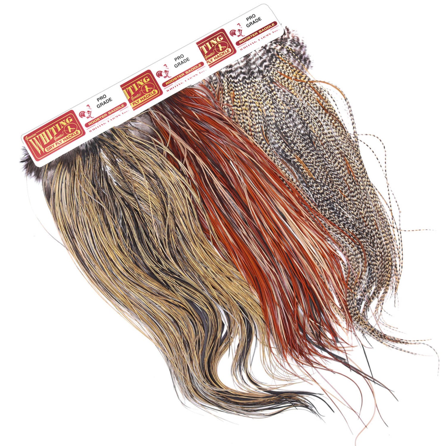 WHITING Pro Grade Dry Fly Hackle – kohútie perie na suché mušky (10 ks balenie)