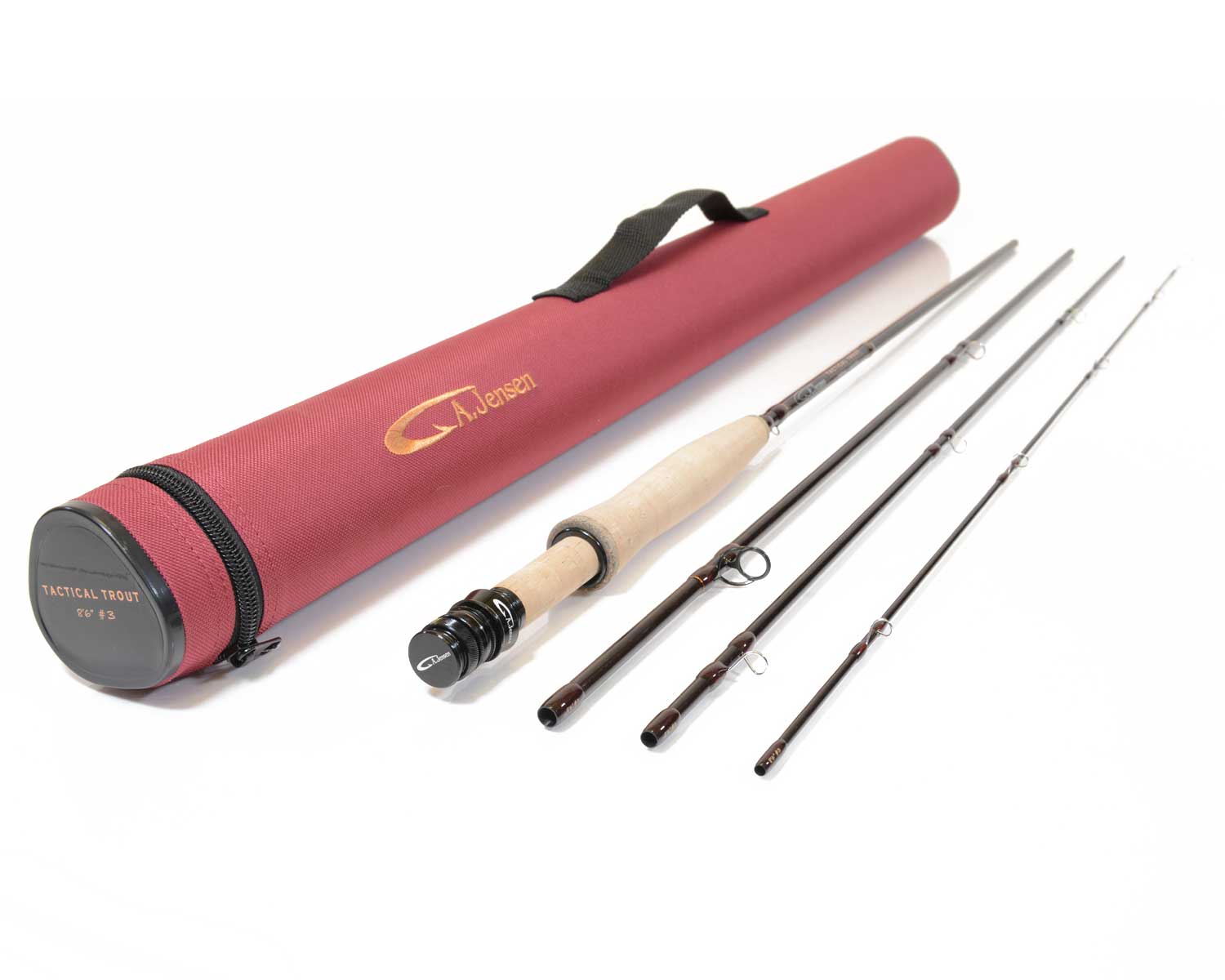 A.JENSEN TACTICAL TROUT 9’ #4 fly rod with cordura rod tube and protective rod bag