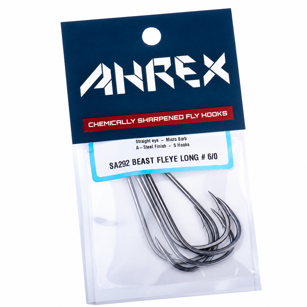 Ahrex SA292 Beast Fleye Long fly hooks packaging