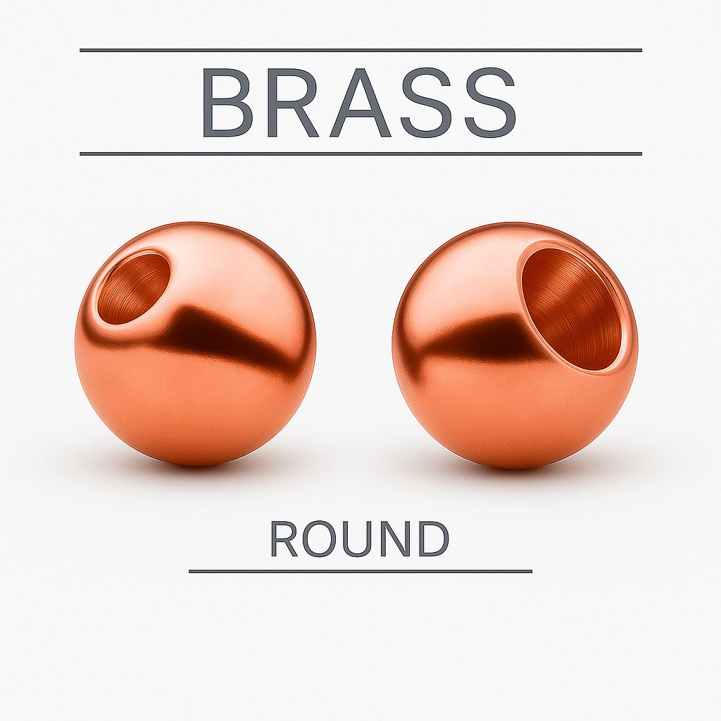 Copper brass bead for fly tying – glossy metal head