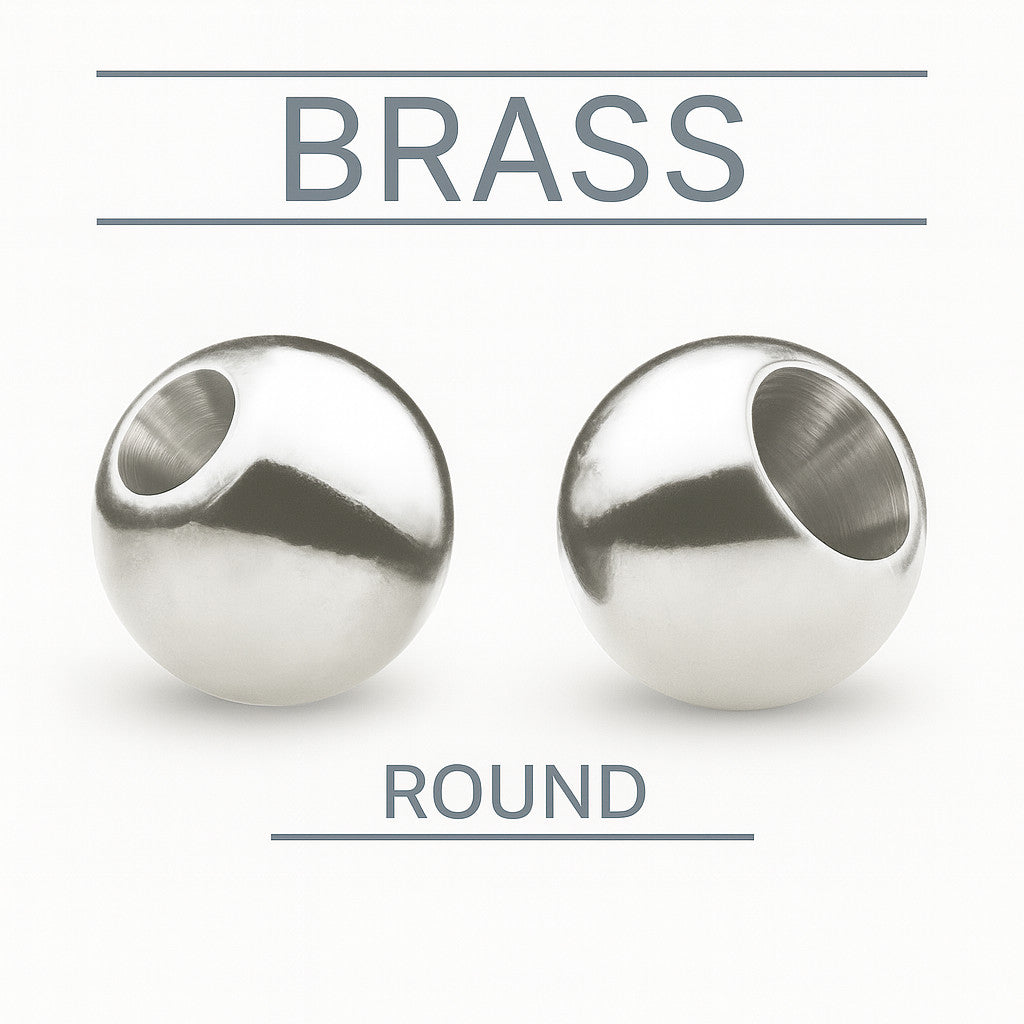 Silver brass bead for fly tying – glossy metal head