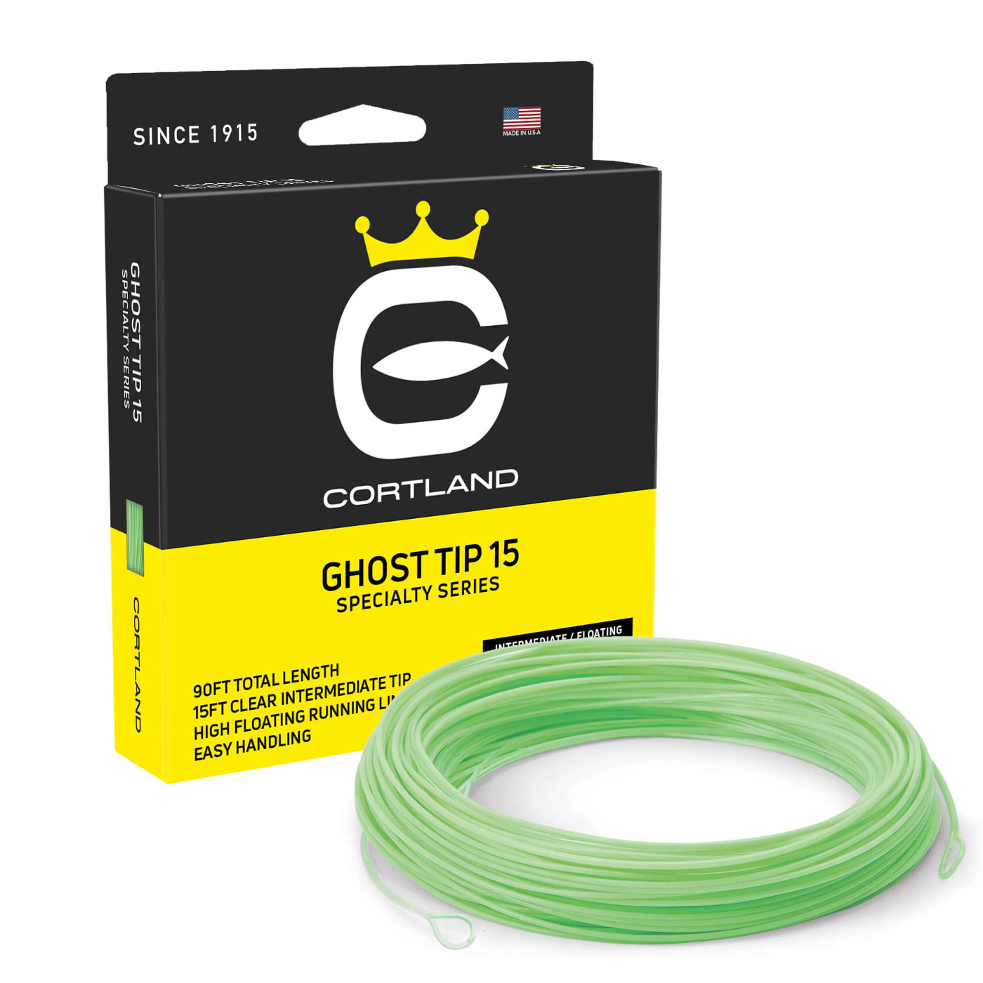 Cortland Ghost Tip 15 muškárska šnúra s clear intermediate tipom a floating running line