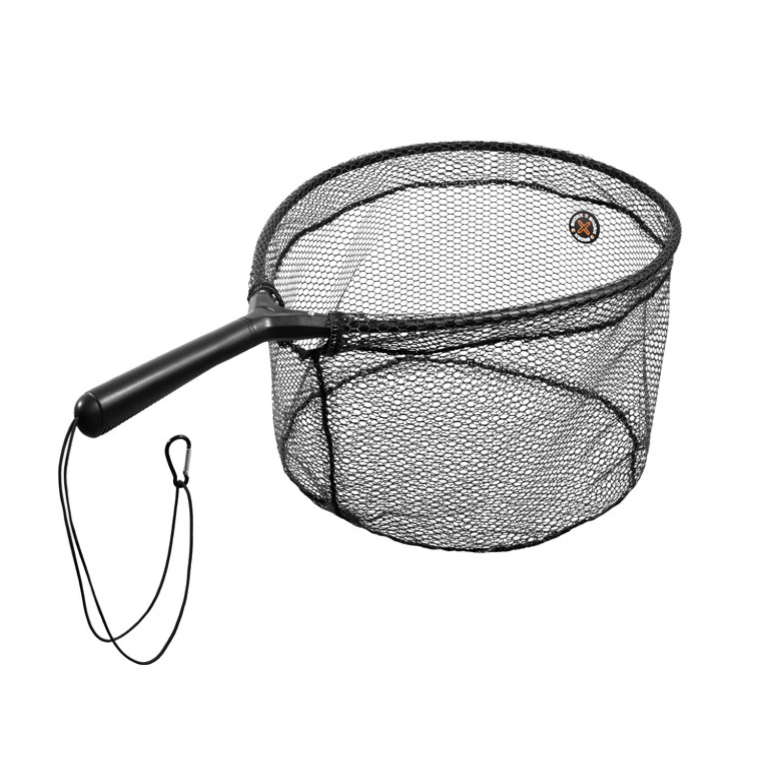 Delphin SHORX rubberized landing net 45x35 cm with compact frame and safety cord