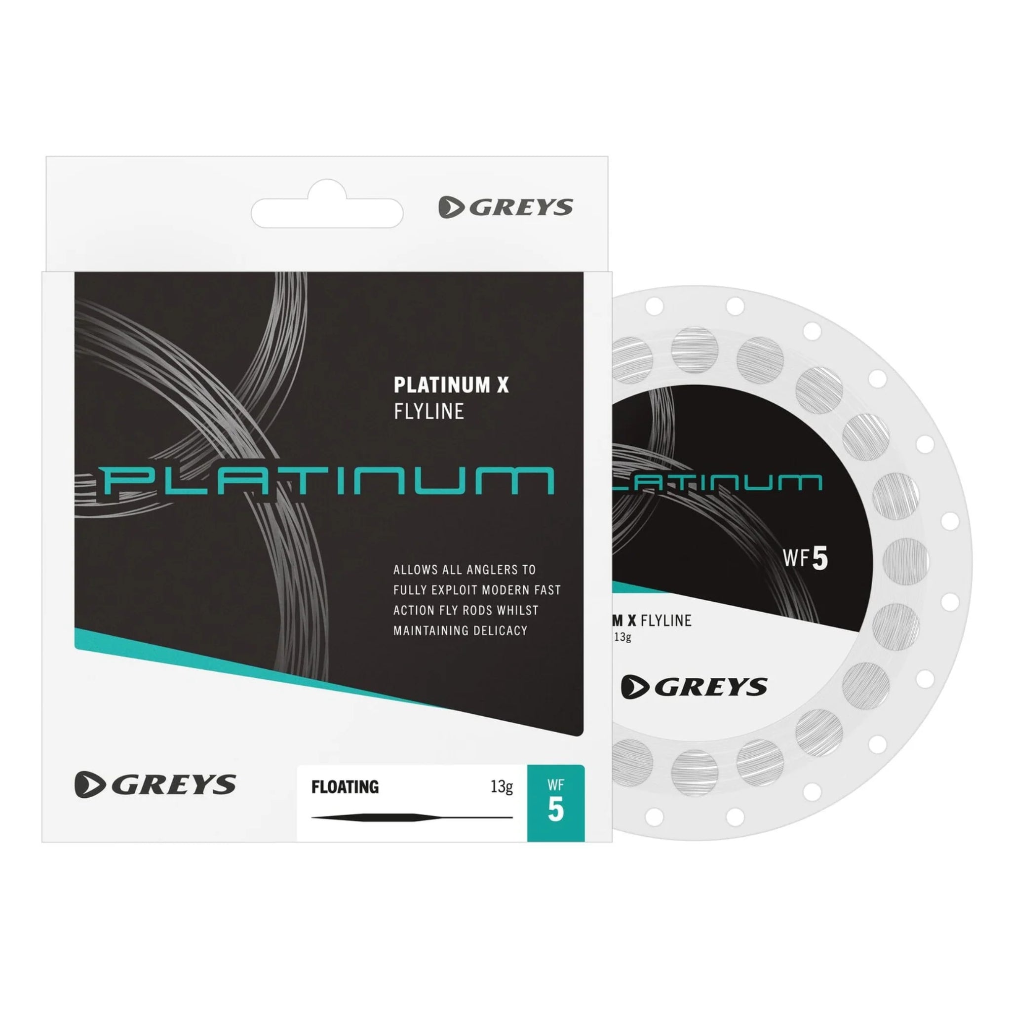 Greys Platinum X Float fly line in retail packaging with spool