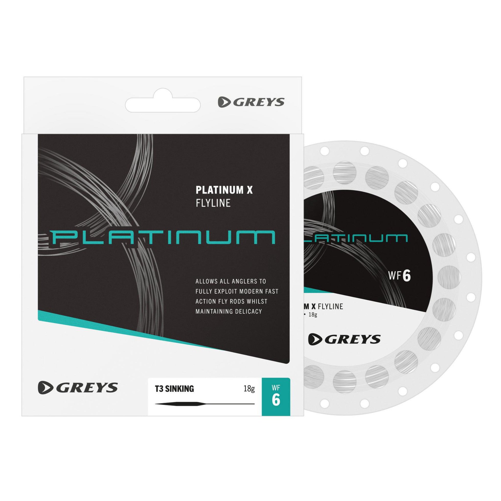 Sinking fly line Greys Platinum X T3 Sink – WF6S3 / WF7S3, brown-grey, for long-distance casting