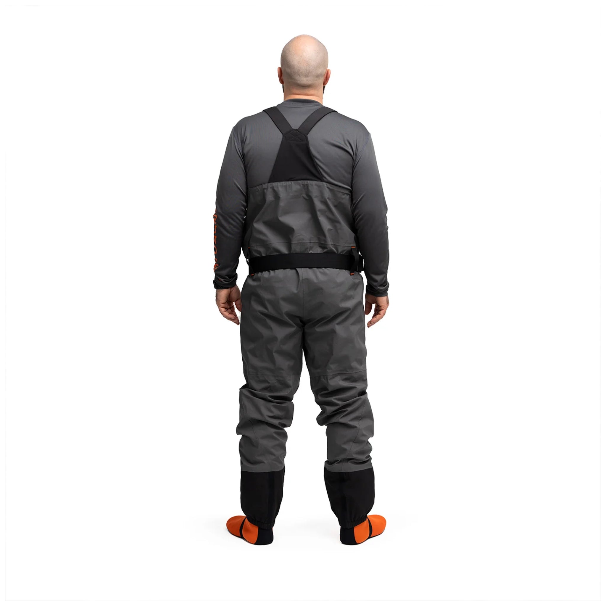 Grundens Vector Wader worn by model – back view