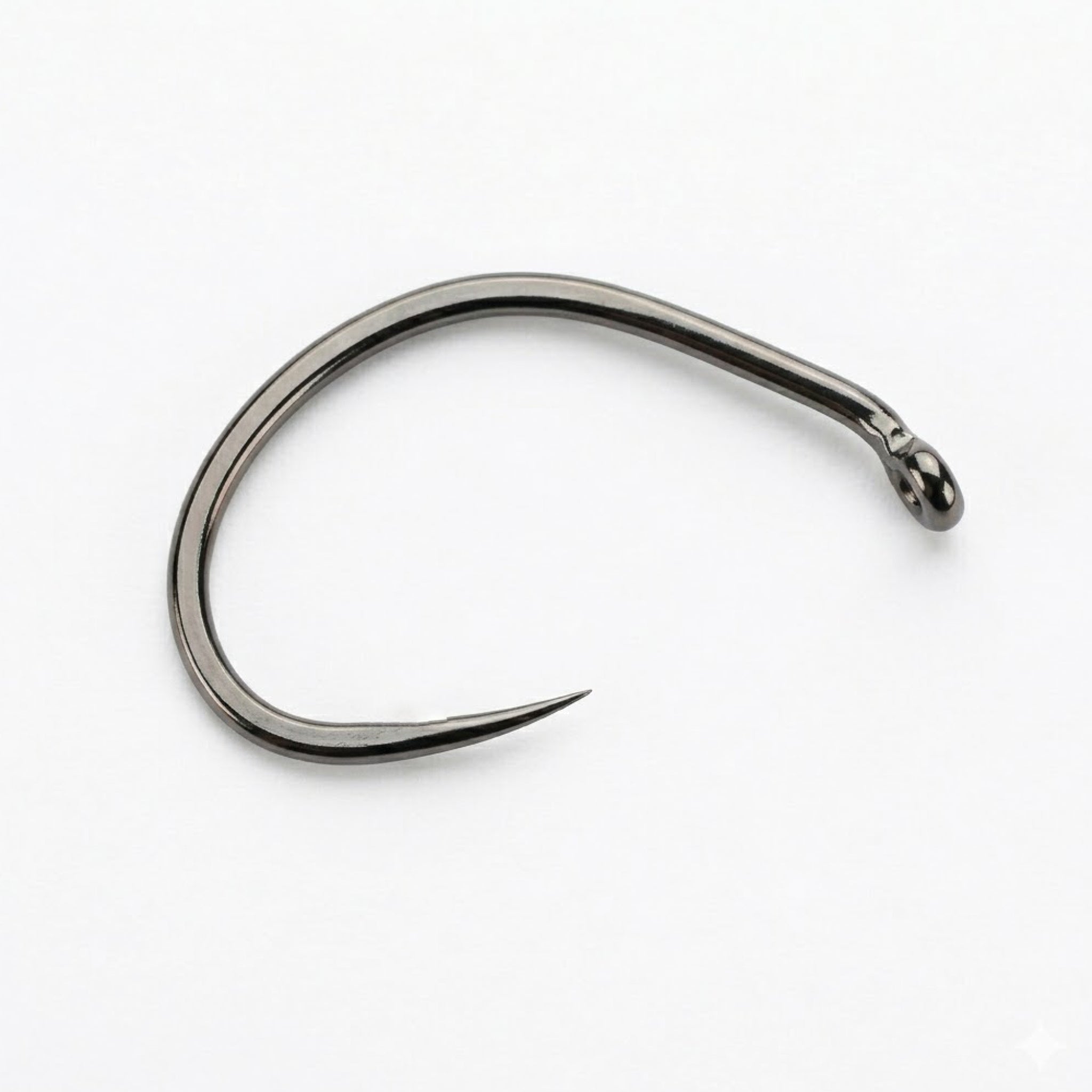 Hends BL514 barbless scud hook in black nickel finish