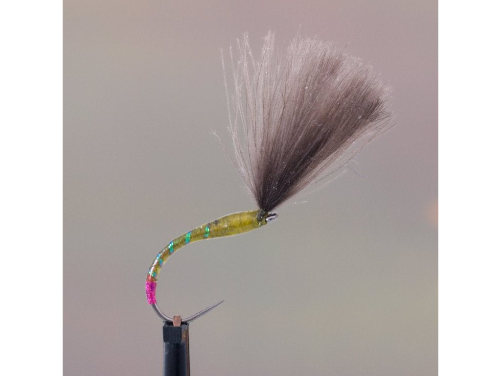 CDC midge fly with pearl body quills – realistic segmented body