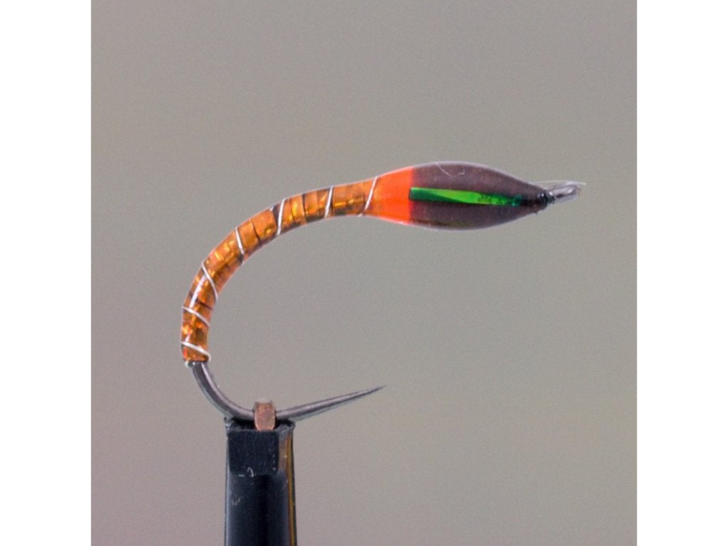 Midge larva fly with pearl body quills – slim translucent body