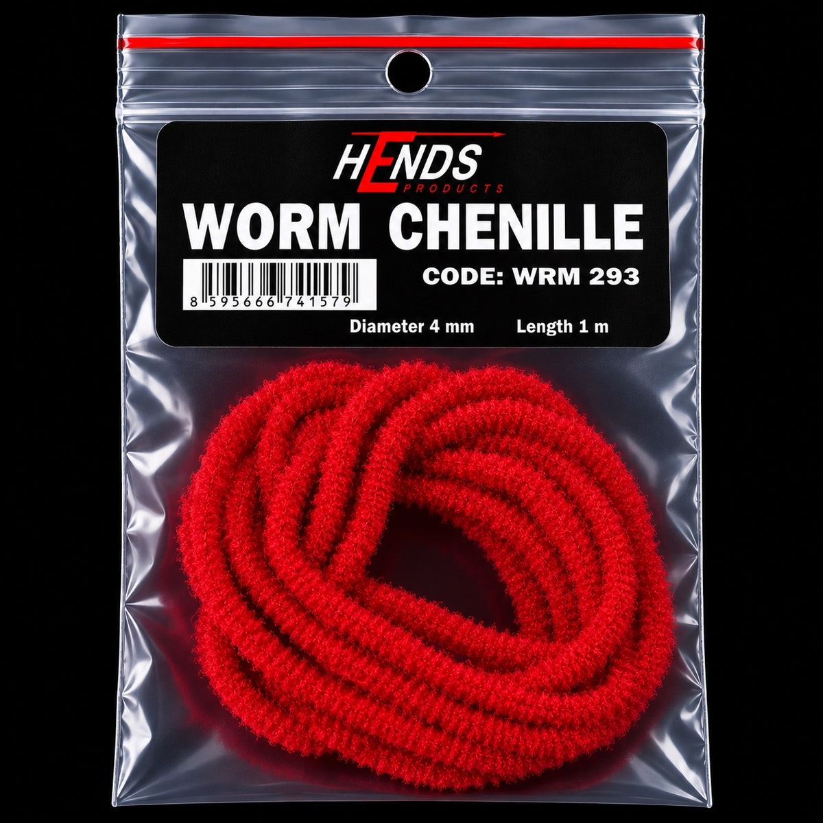 HENDS Worm Chenille 4 mm Deep Red – WRM293