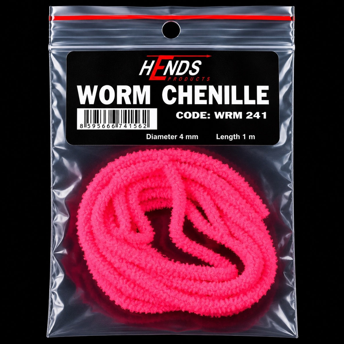 HENDS Worm Chenille 4 mm Fluo Red/Pink UV – WRM241