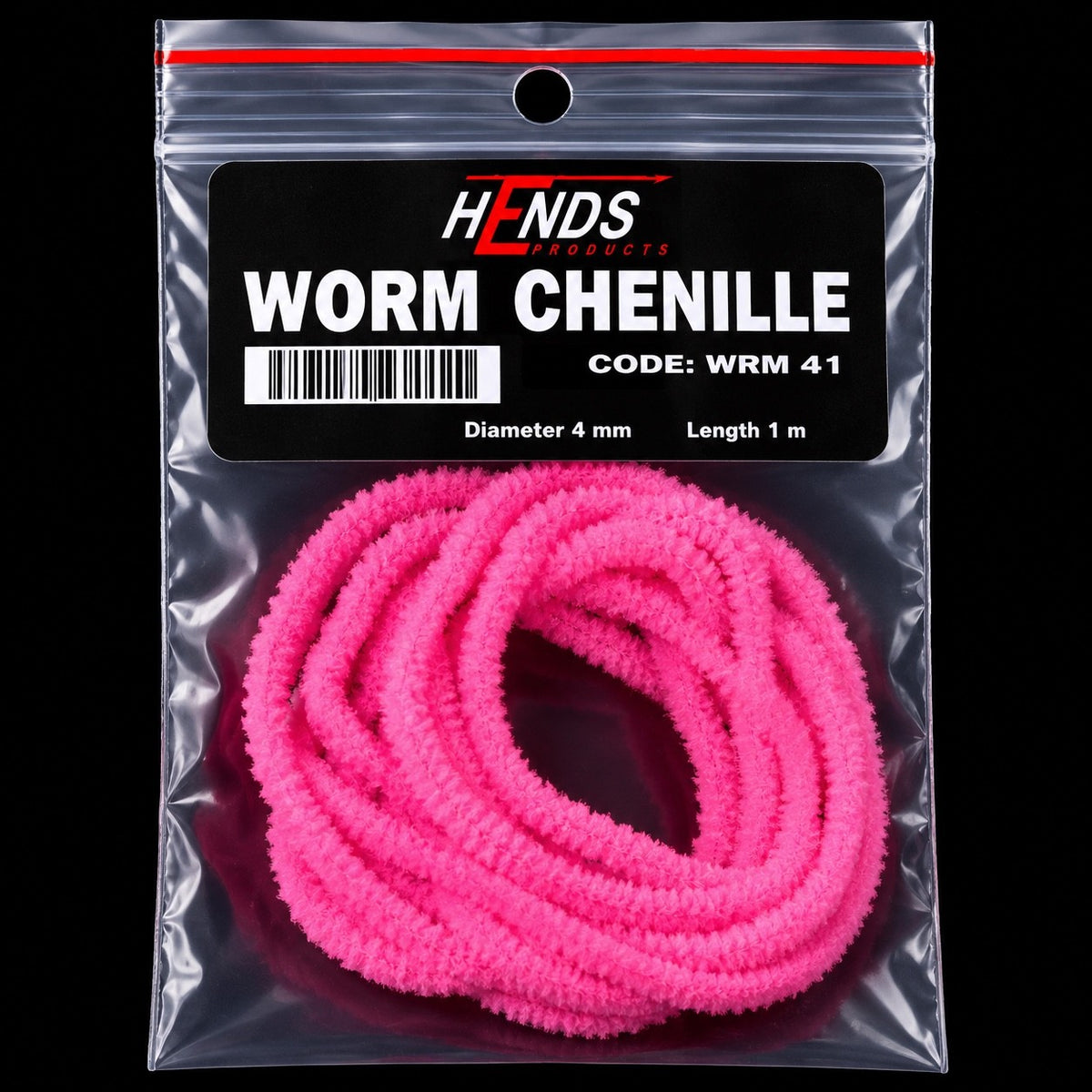 HENDS Worm Chenille 4 mm Pink UV – WRM41