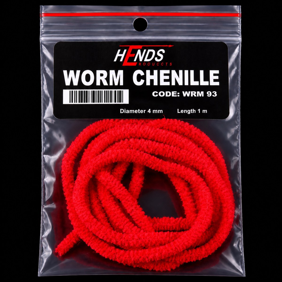 HENDS Worm Chenille 4 mm Red – WRM93