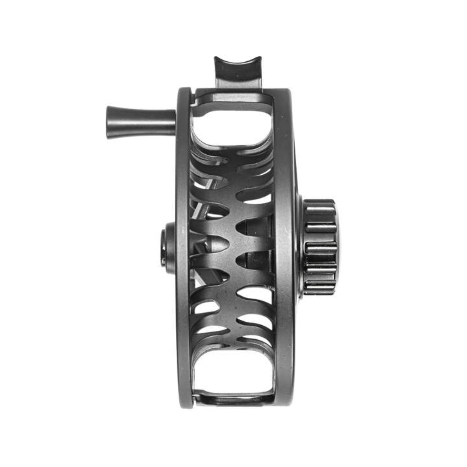 Hotfly Beast fly reel side profile showing lightweight open-frame construction