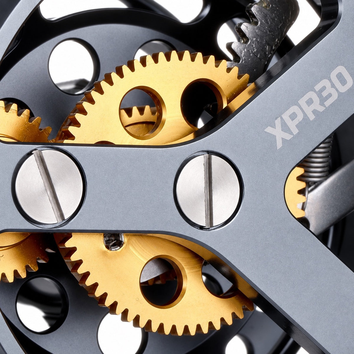 JMC Yoto XPR 30 semi-automatic fly reel gear mechanism detail