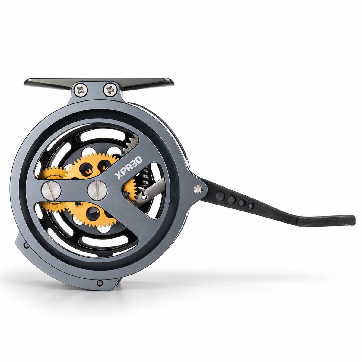JMC Yoto XPR 30 semi-automatic fly reel mechanism side view