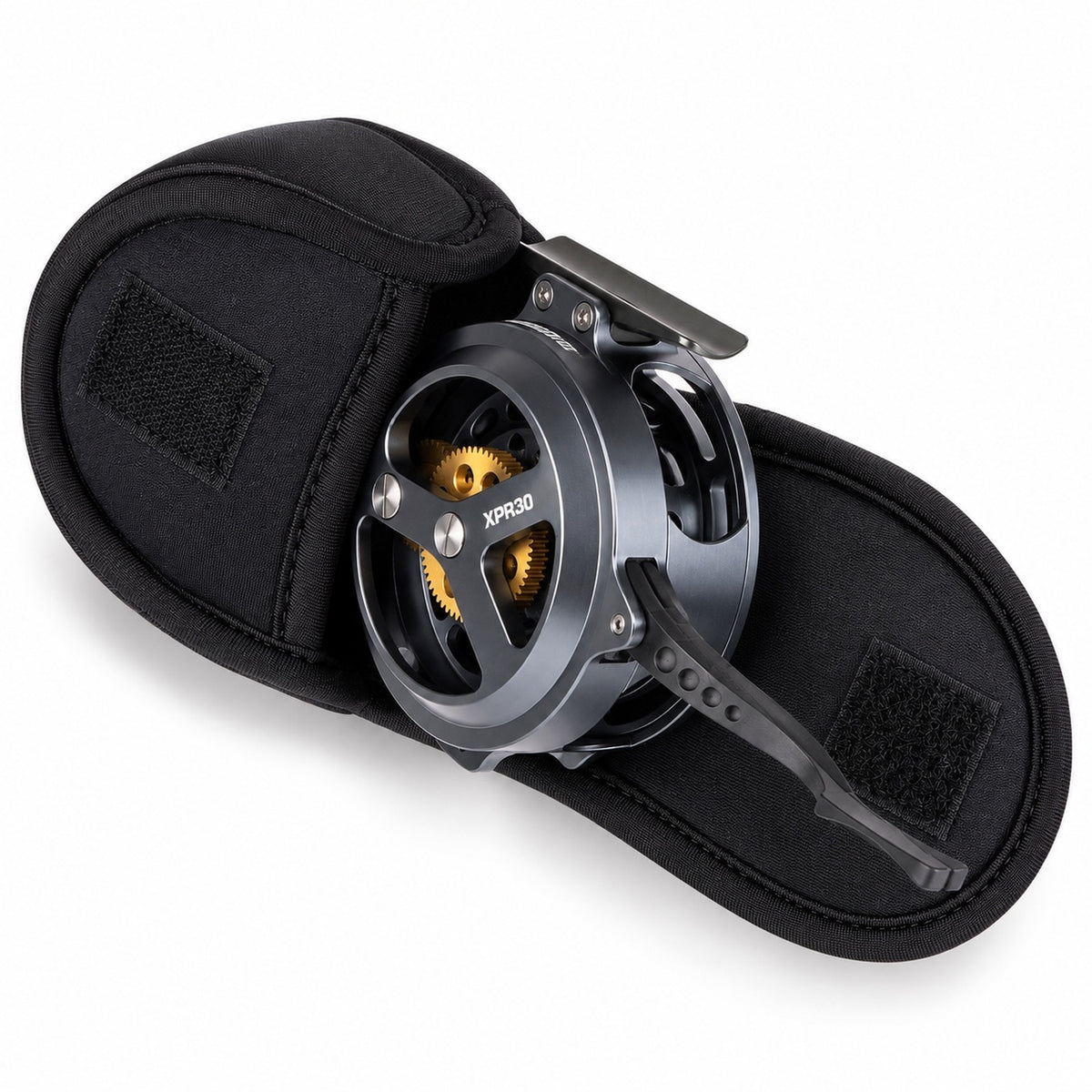 JMC Yoto XPR 30 semi-automatic fly reel with neoprene case