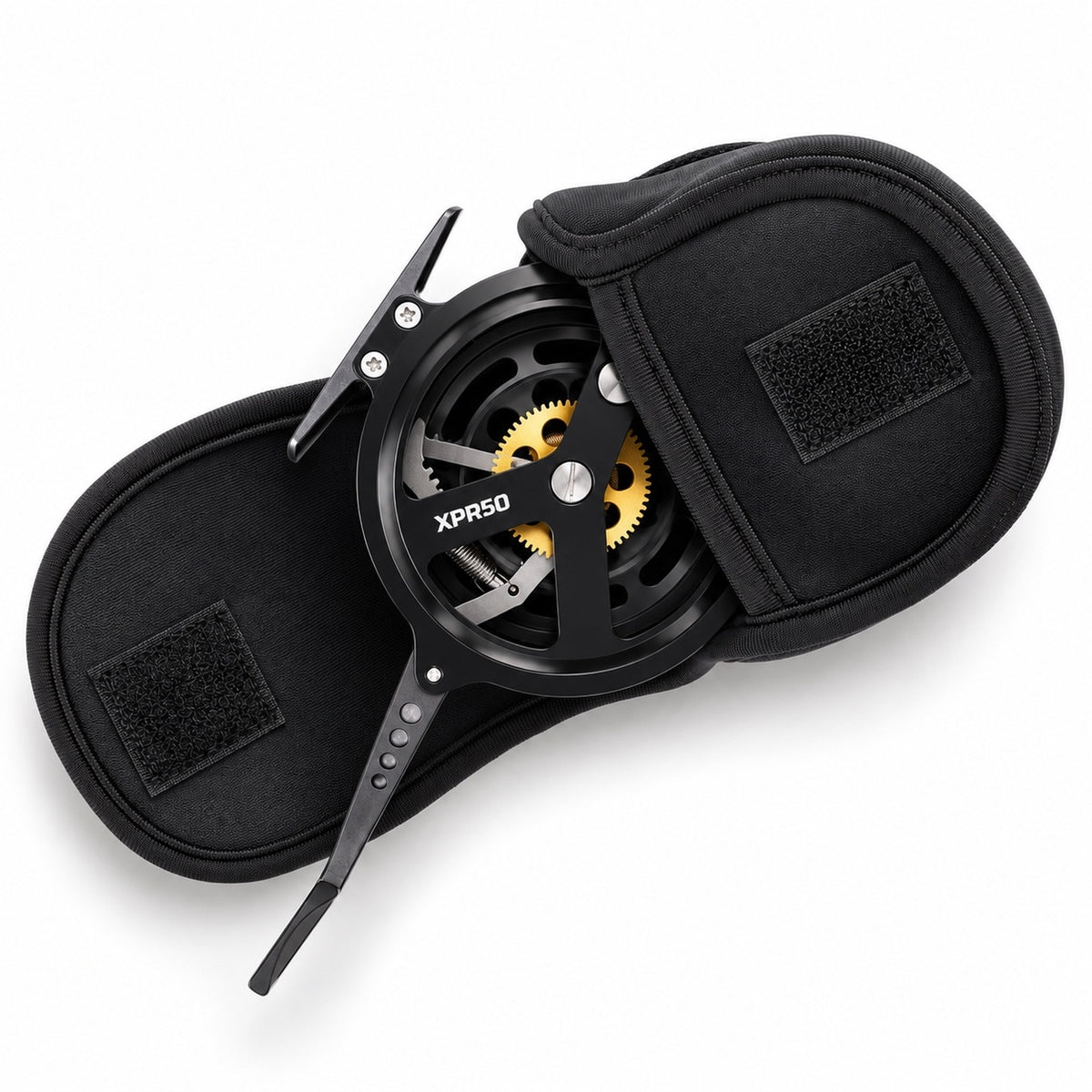 JMC Yoto XPR 50 semi-automatic fly reel with neoprene case