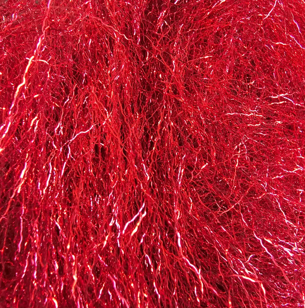Metallic Red – Kindale Crimp Ice Dubbing in Metallic Red, bright flashy dubbing detail