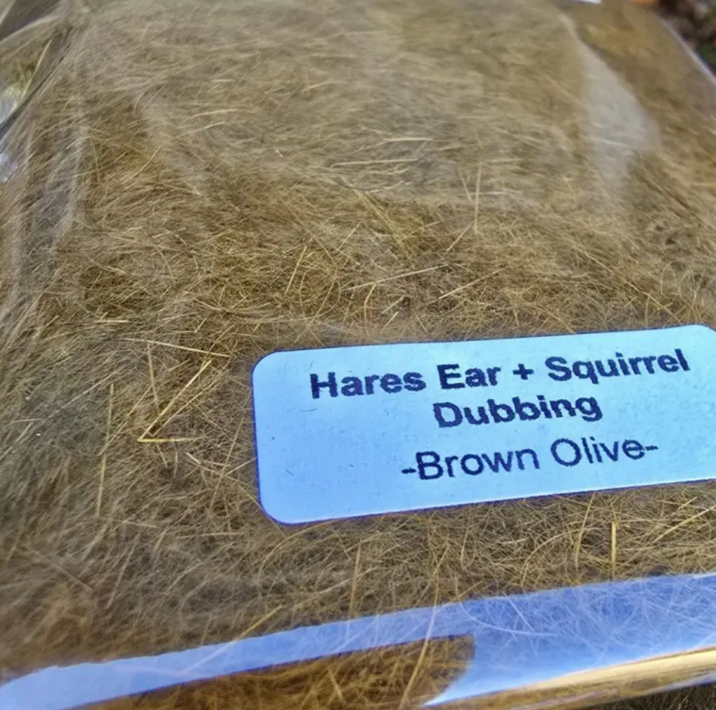 Kindale Hare + Squirrel Blend Dubbing – Brown Olive