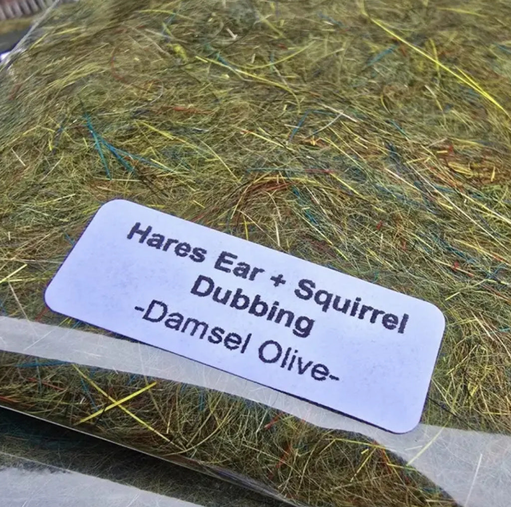 Kindale Hare + Squirrel Blend Dubbing – Damsel Olive